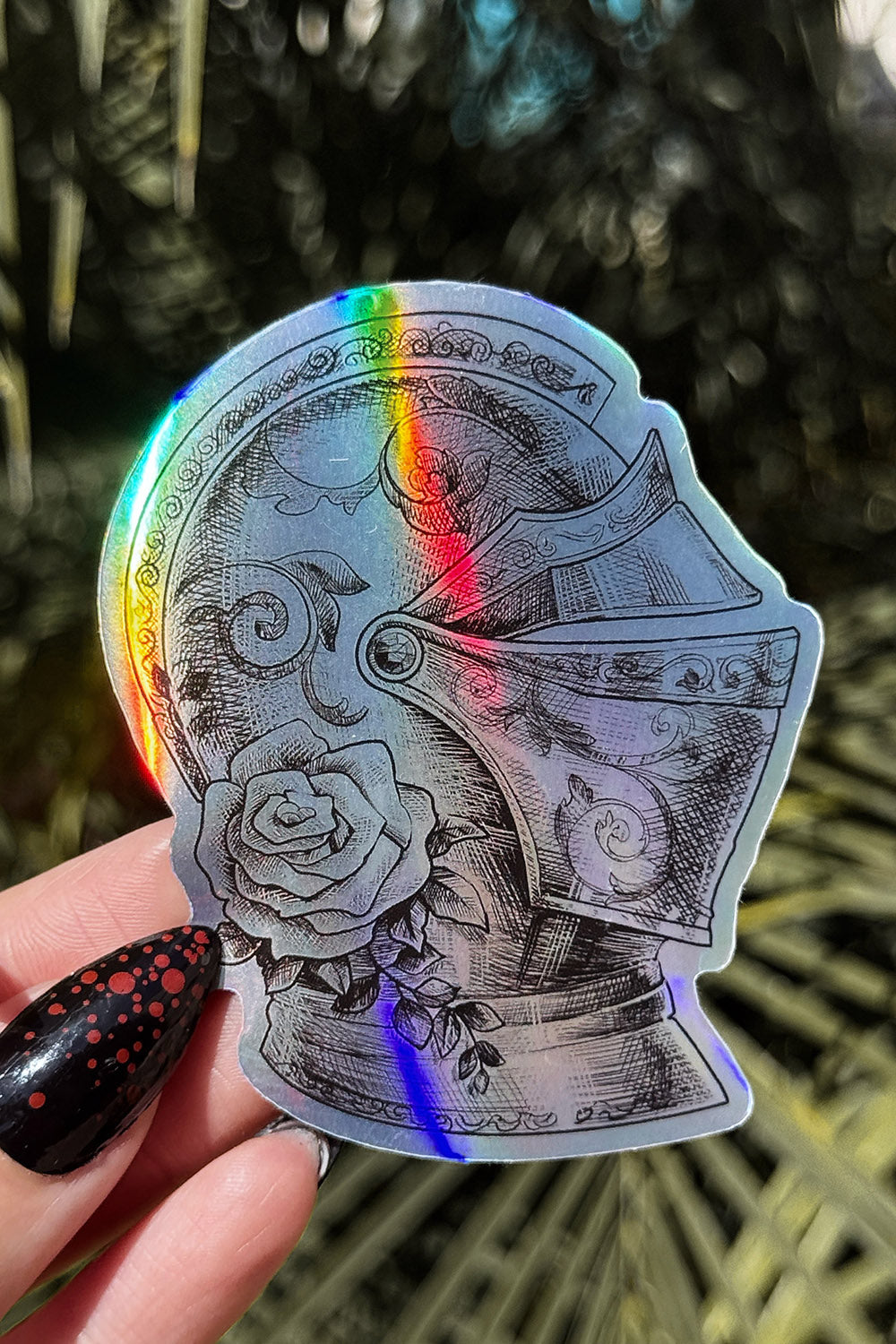 holographic knight sticker 