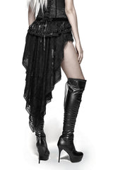 womens black velvet bloomer shorts with attached skirt train by punk rave