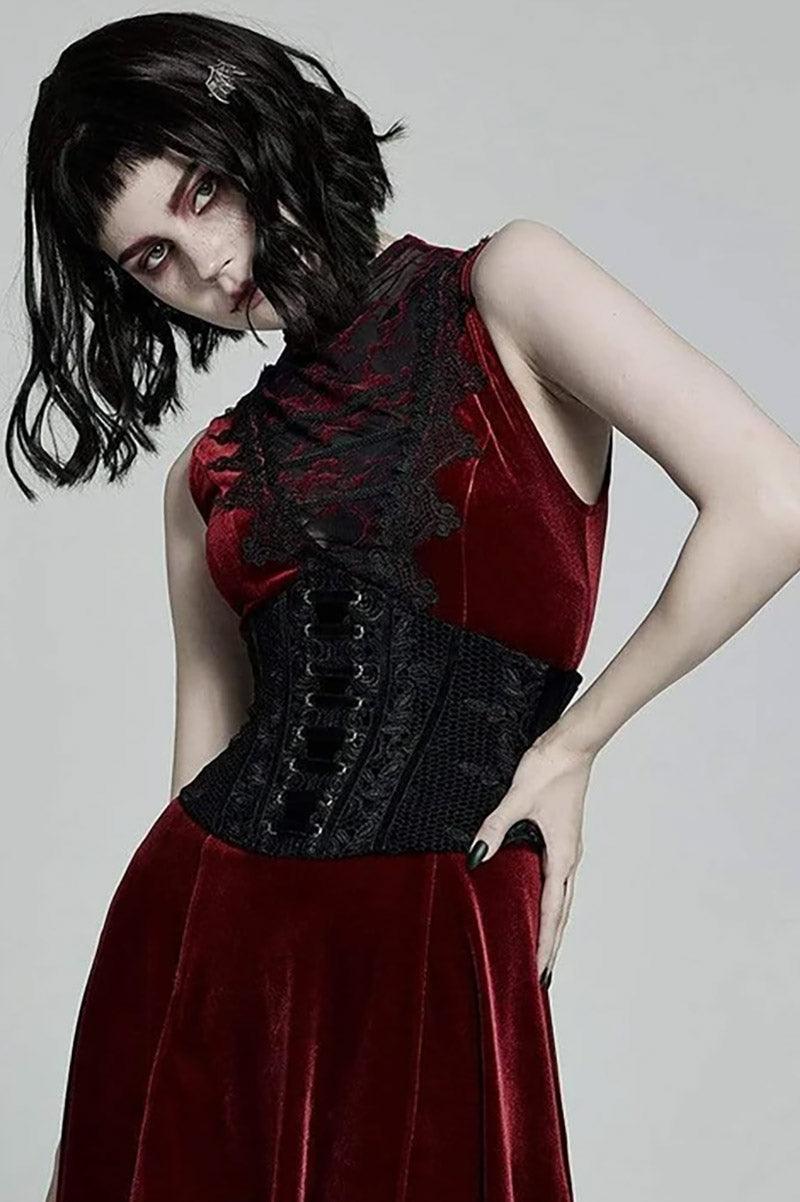 Ash Wednesday Velvet Corset [BLACK] - womens tops - VampireFreaks - Punk Rave