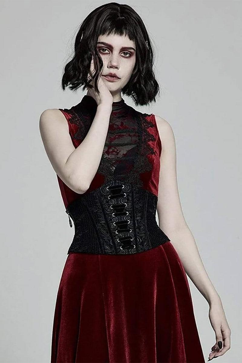 Ash Wednesday Velvet Corset [BLACK] - womens tops - VampireFreaks - Punk Rave