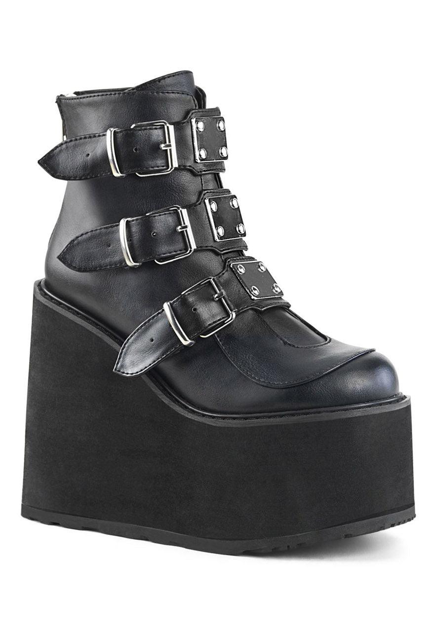 Ashes to Ashes Ankle Boots [SWING - 105] - womens shoes - VampireFreaks - Demonia