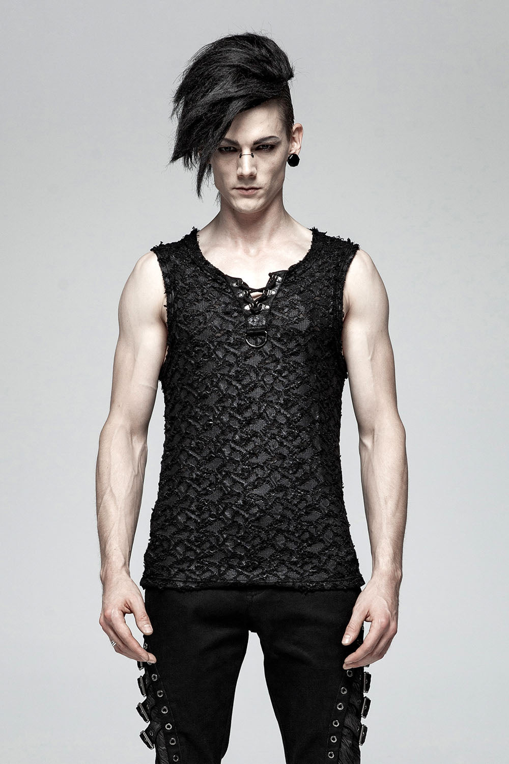 Ashes to Ashes Tattered Top - mens tops - VampireFreaks - Punk Rave