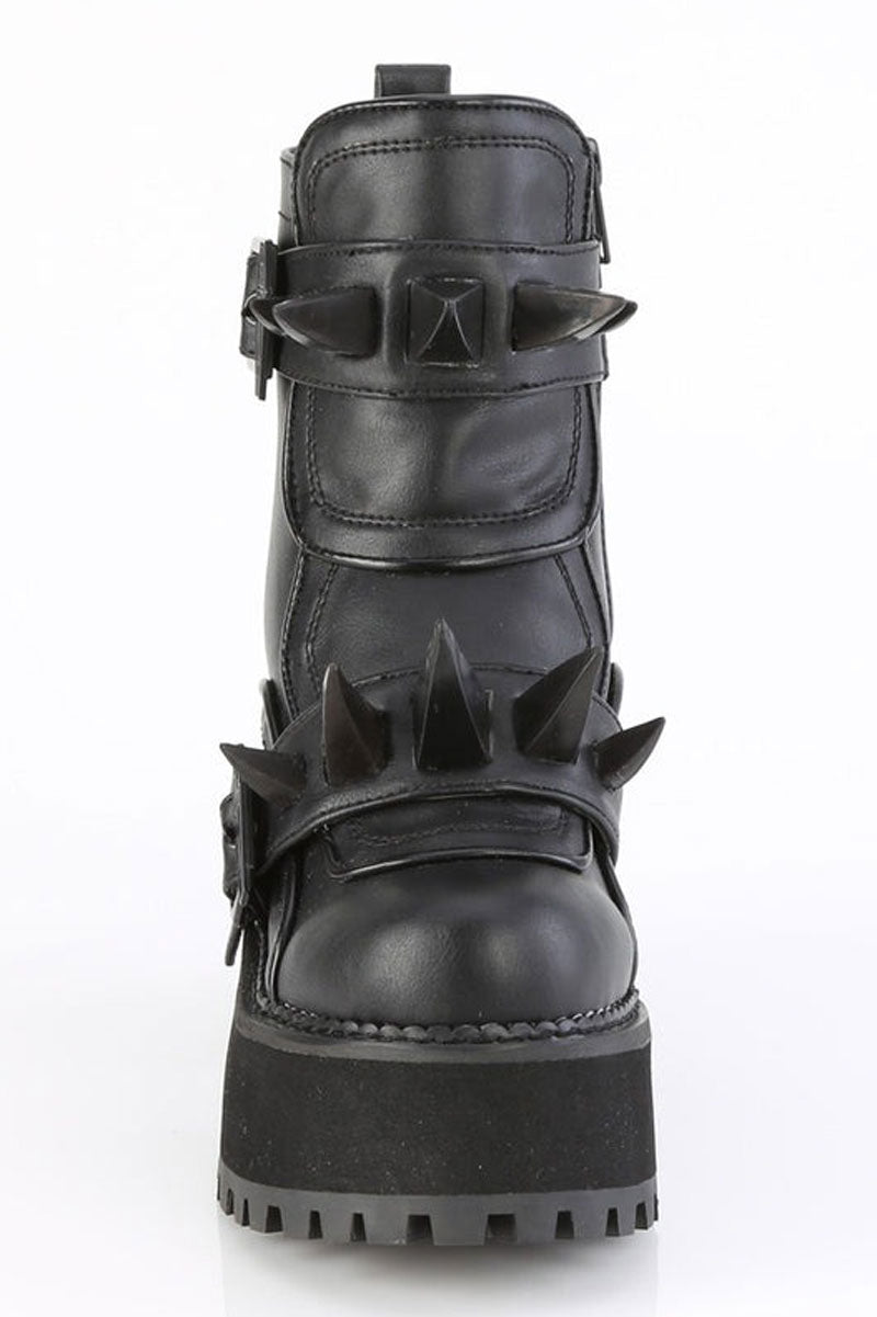 demonia ankle boots for womens with spikes made of rubber