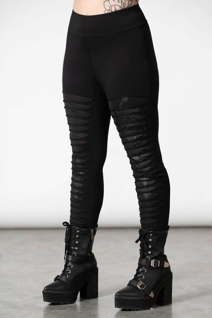 Assent Slashed Leggings - womens bottoms - VampireFreaks - Killstar