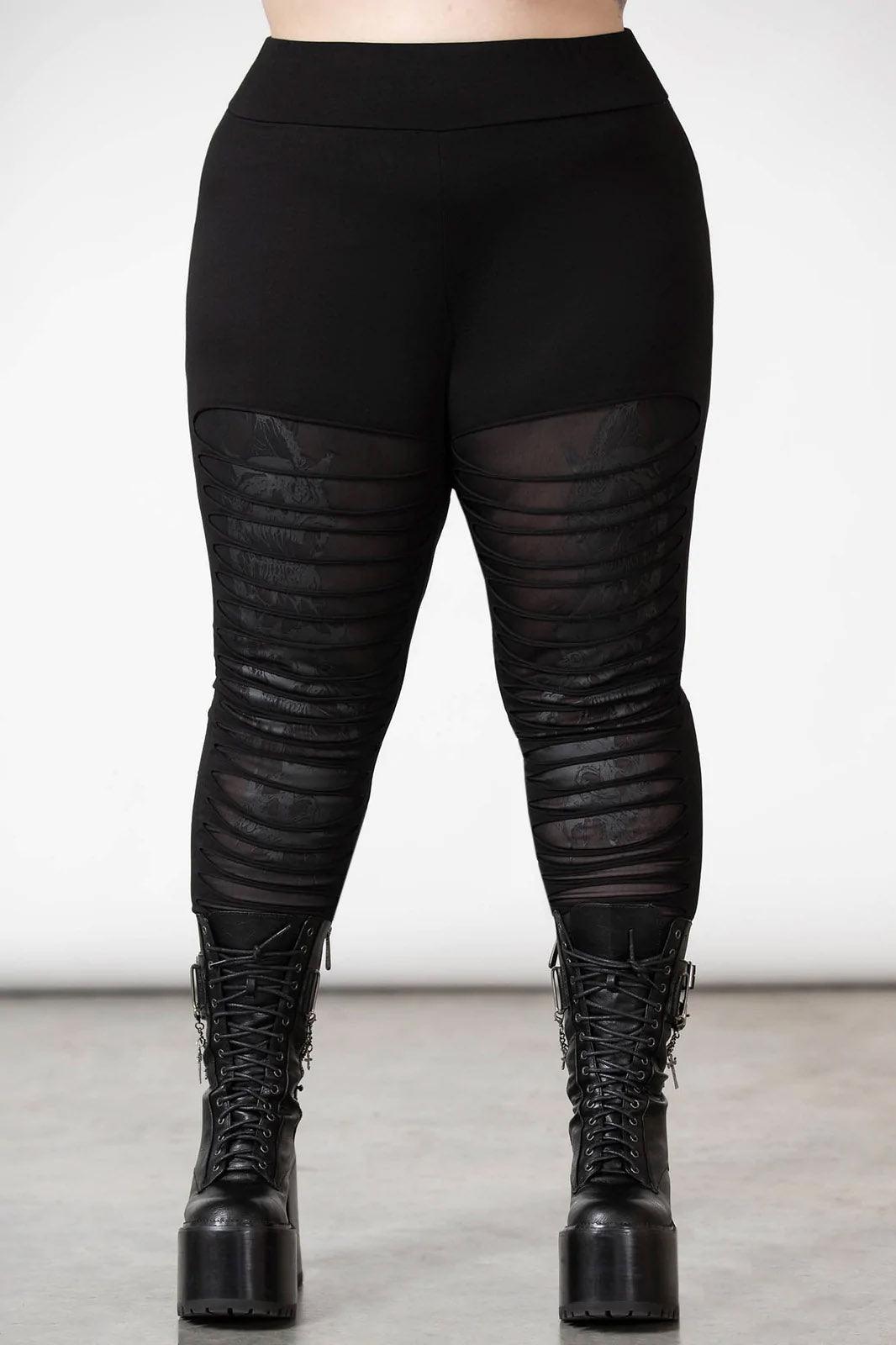 Assent Slashed Leggings - womens bottoms - VampireFreaks - Killstar