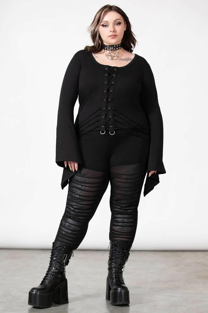 Assent Slashed Leggings - womens bottoms - VampireFreaks - Killstar