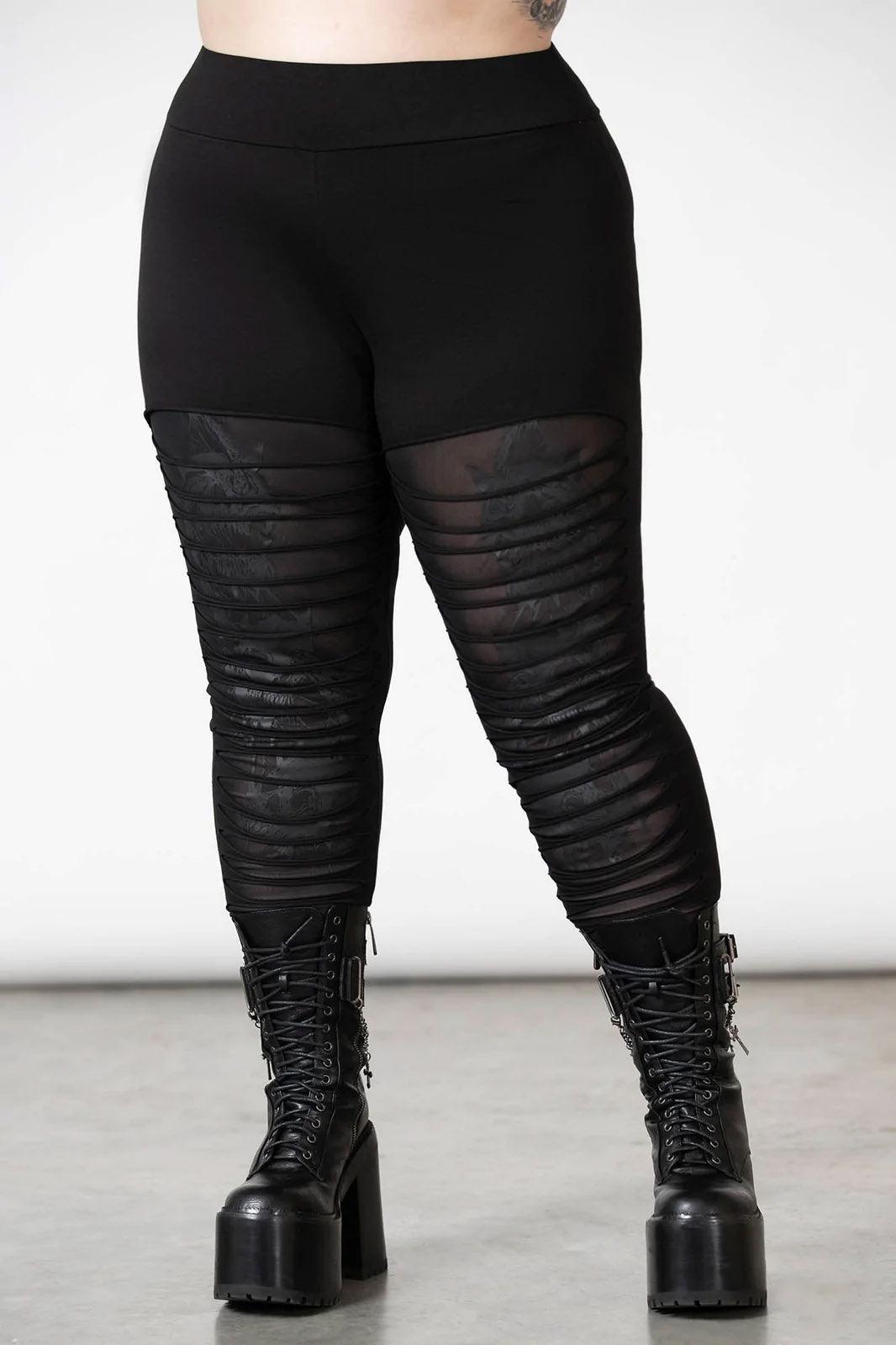 Assent Slashed Leggings - womens bottoms - VampireFreaks - Killstar