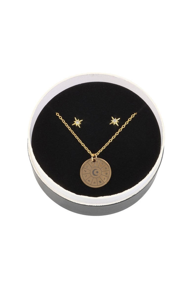 engraved astrology necklace