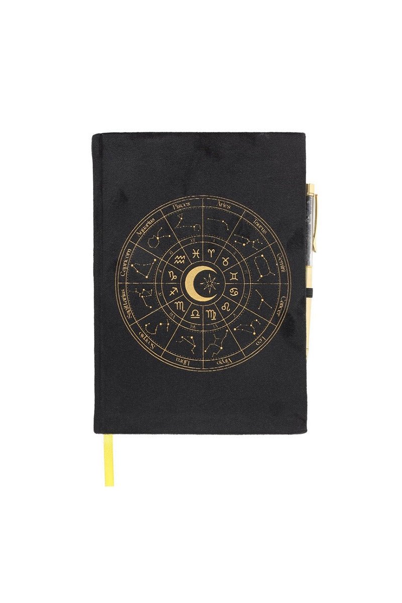 Astrology Wheel Journal with Black Obsidian Pen - stationery - VampireFreaks - Something Different