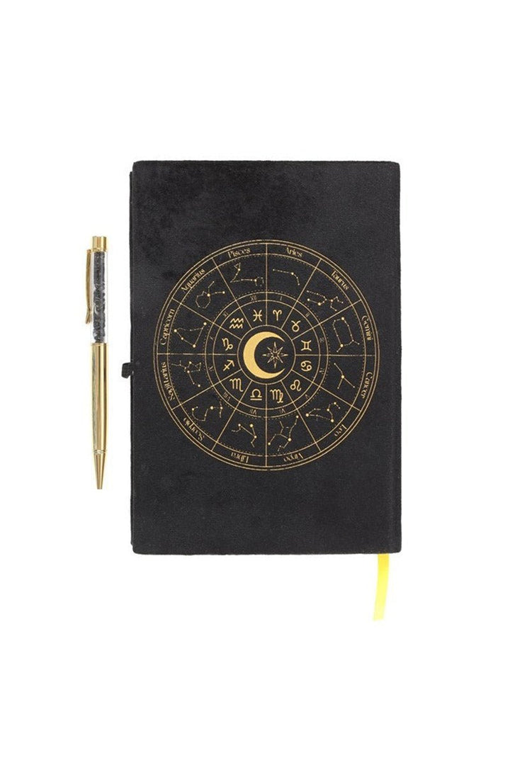 Astrology Wheel Journal with Black Obsidian Pen - stationery - VampireFreaks - Something Different