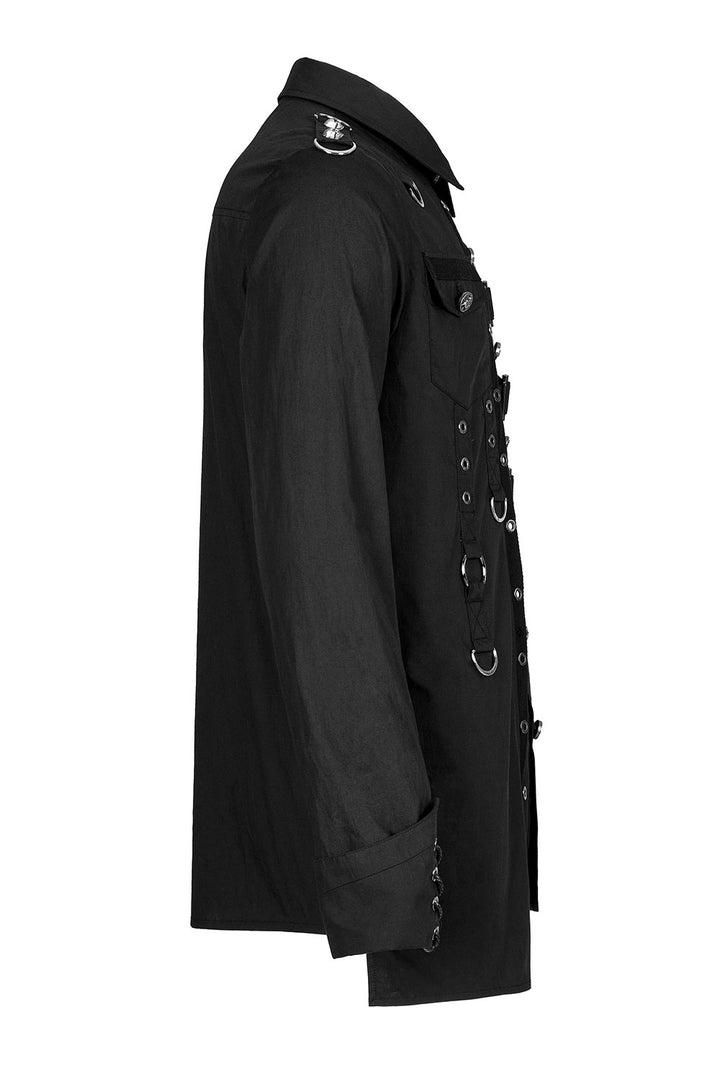 punk asymmetric hem long sleeve shirt