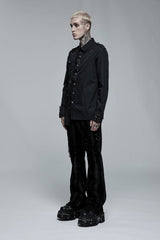 gothic buckled long sleeve shirt