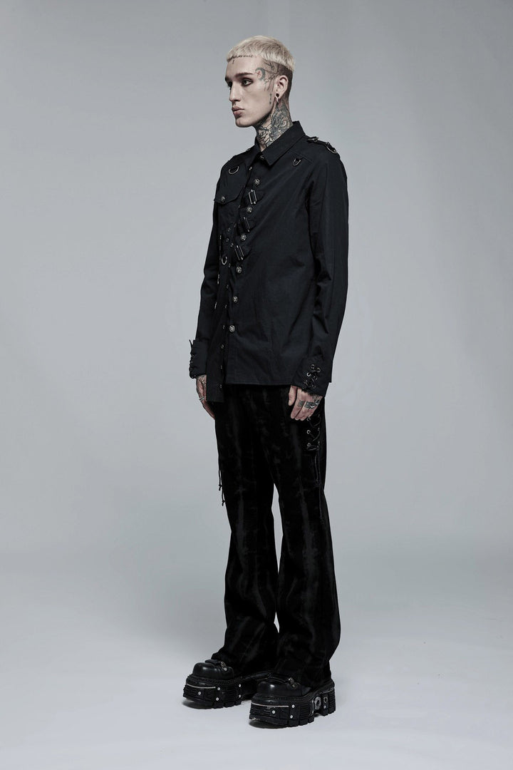 gothic buckled long sleeve shirt