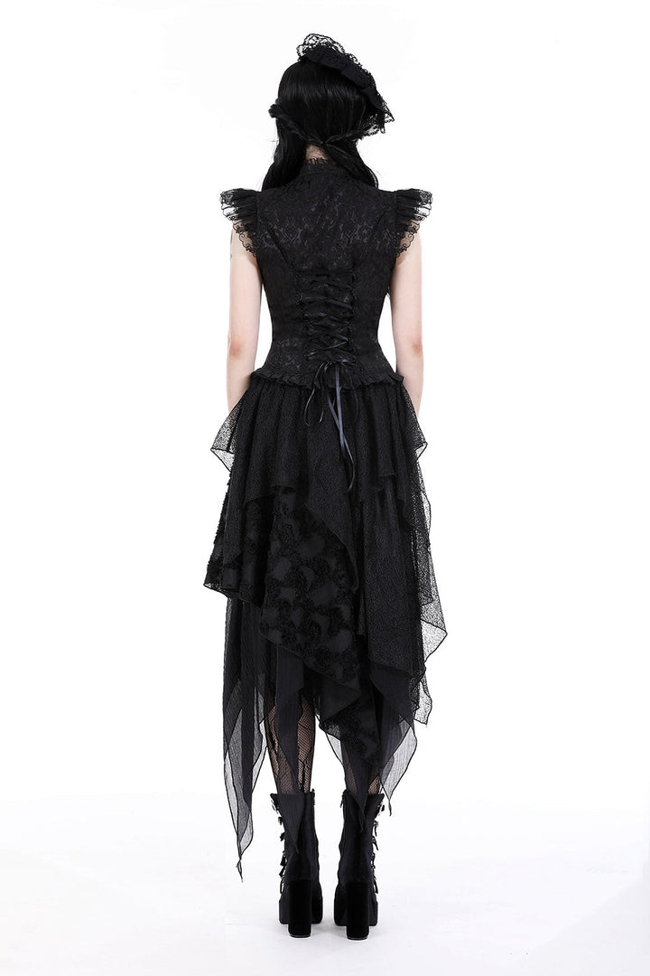 black gothic layered skirt