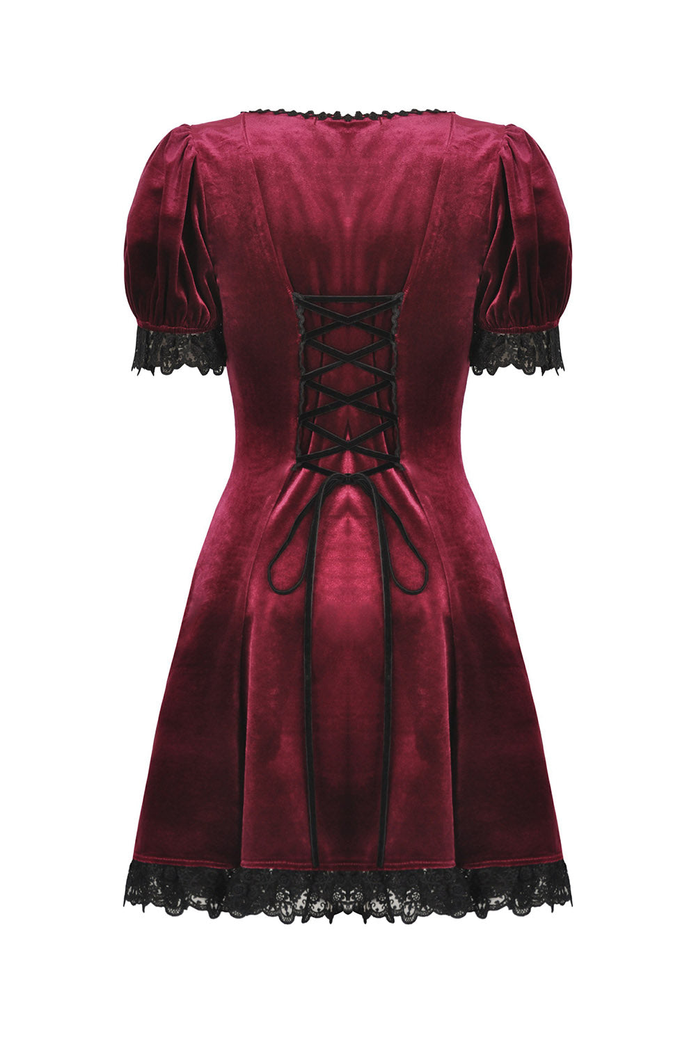 red ruby colored gothic dress