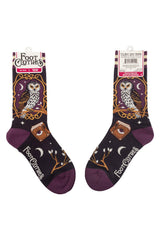 spooky purple autumn time socks