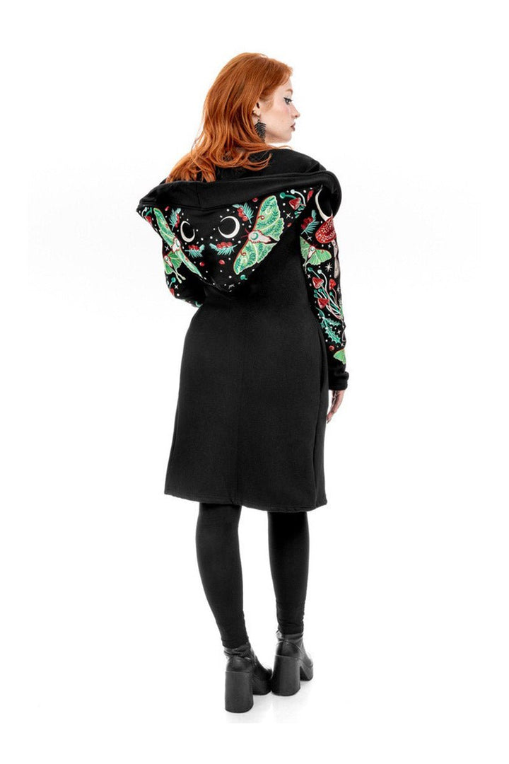 Autumnal Equinox Hoodie With Embroidery Luna Moths - womens outerwear - VampireFreaks - Restyle