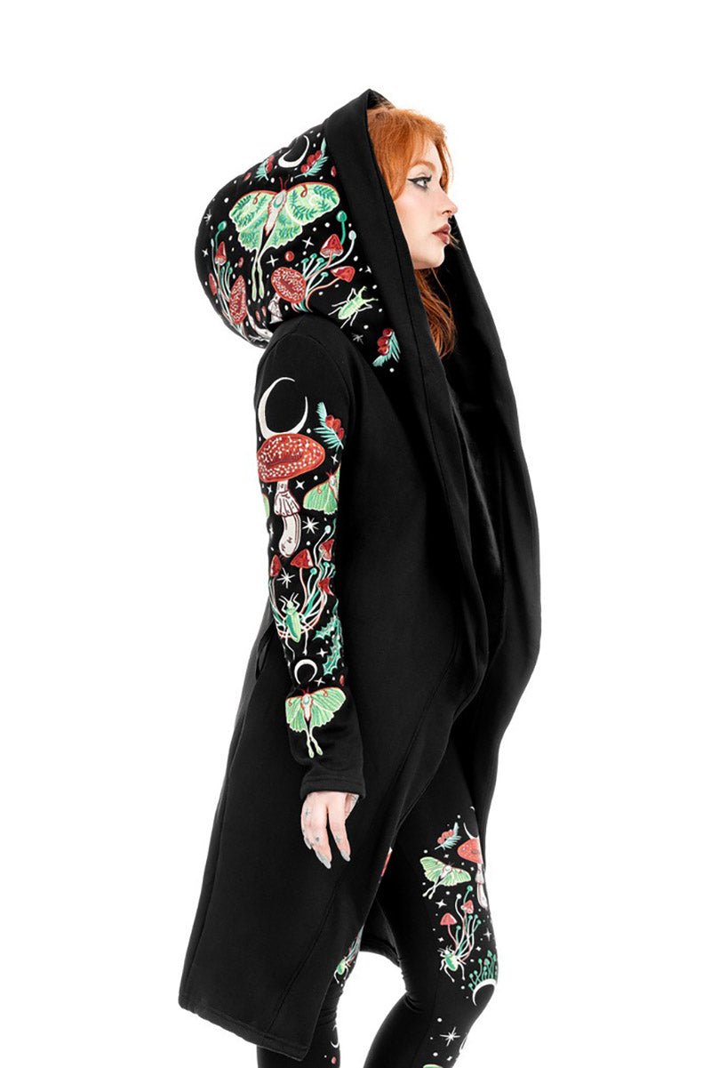 Autumnal Equinox Hoodie With Embroidery Luna Moths - womens outerwear - VampireFreaks - Restyle