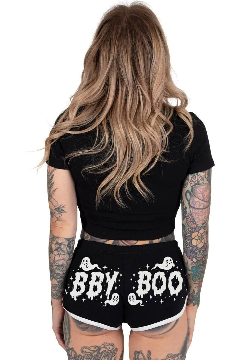 Baby Boo White Trim Short Shorts [BLACK/WHITE] - womens bottoms - VampireFreaks - Too Fast