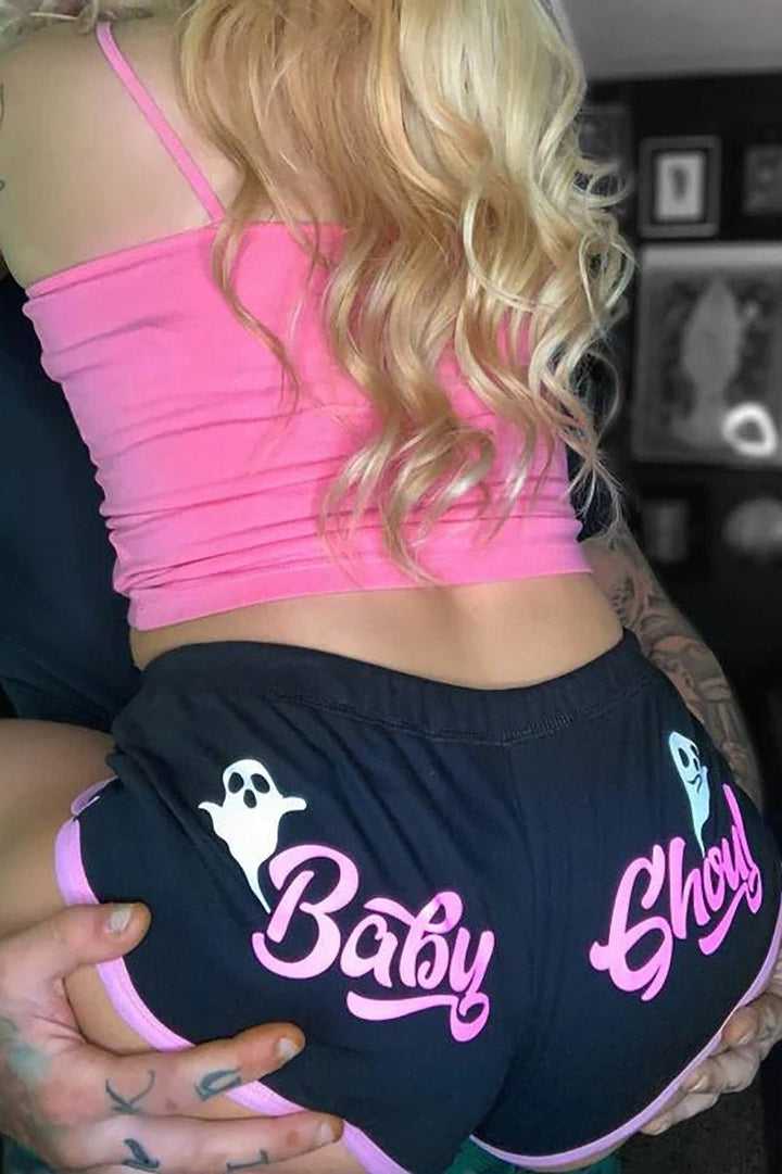 Baby Ghoul Pink Trim Short Shorts - womens bottoms - VampireFreaks - Too Fast