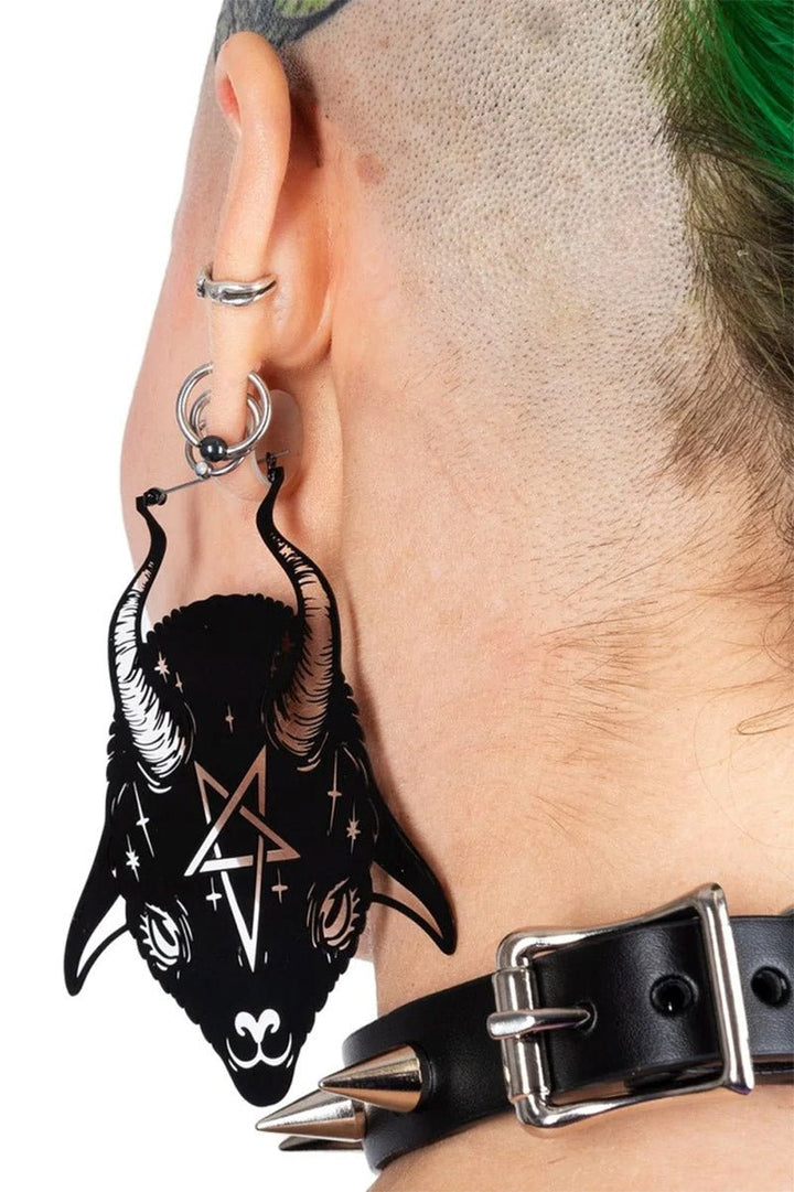 Baby Goth Goat Earrings - jewelry - VampireFreaks - Too Fast