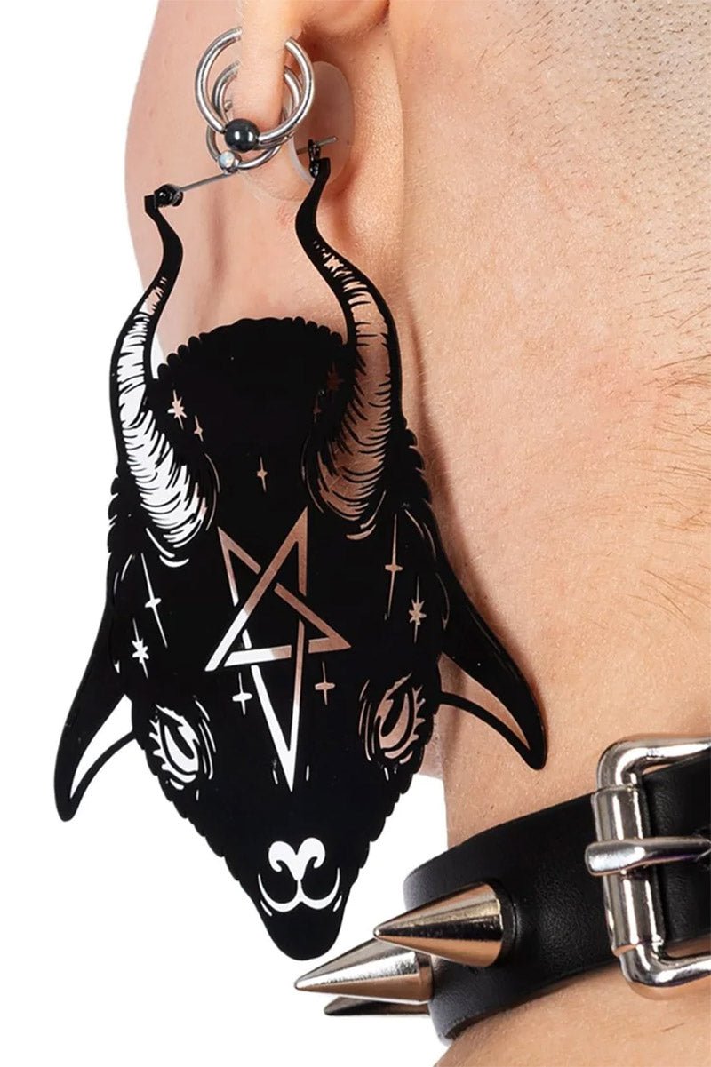 Baby Goth Goat Earrings - jewelry - VampireFreaks - Too Fast