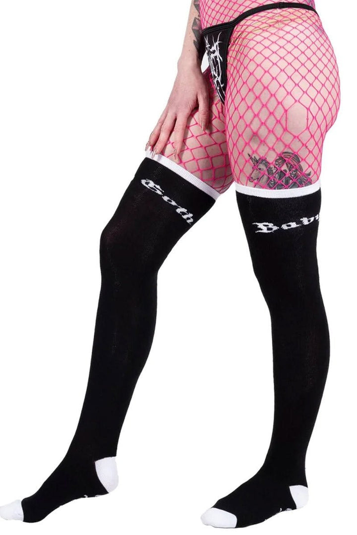 Baby Goth Thigh High Socks - socks & stockings - VampireFreaks - Too Fast