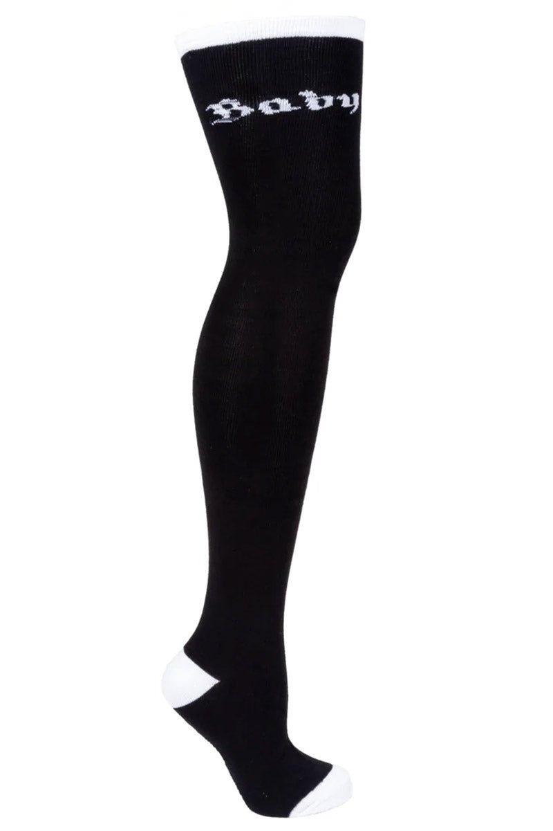 Baby Goth Thigh High Socks - socks & stockings - VampireFreaks - Too Fast