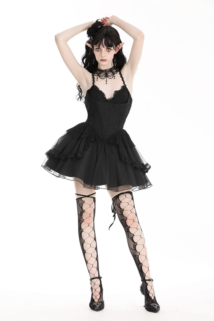 layered tulle goth dress