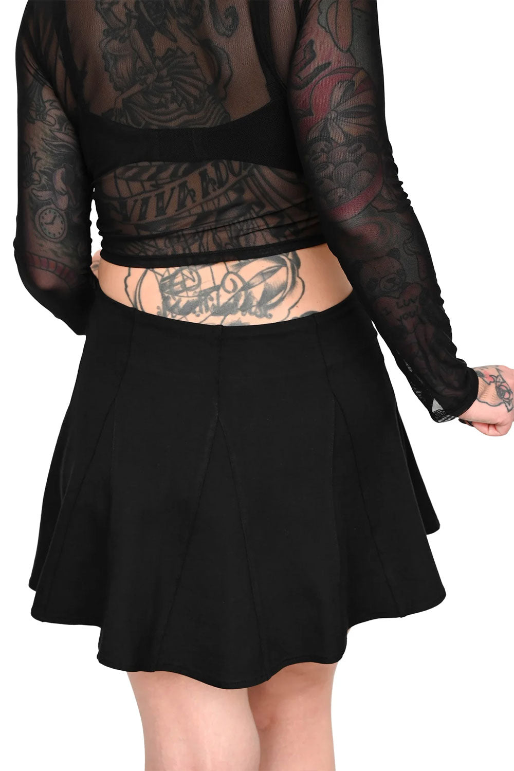 Womens goth black skort 