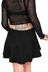 Womens goth black skort 