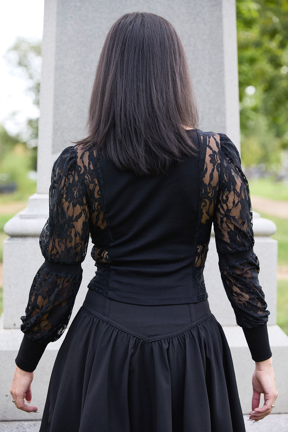 Moonlace long sleeve gothic emo womens top from VampireFreaks