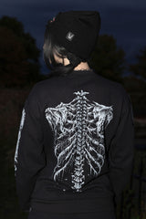 Vampire Freaks Cobwebbed Bones skeleton sweatshirt for goth punk emo fashion lovers and dark alternative streetwear
