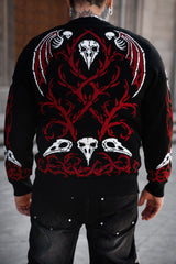 unisex gothic plague doctor knitwear with dark horror inspired pattern for alternative streetwear and heavy metal fashion