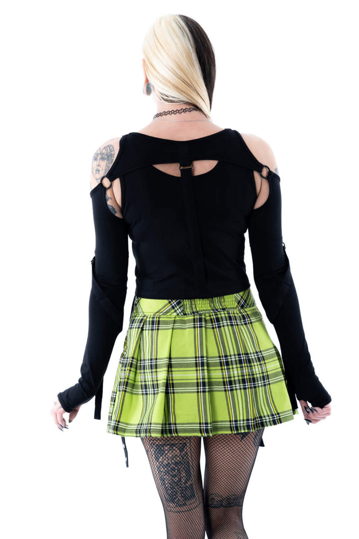 womens gothic black crop top