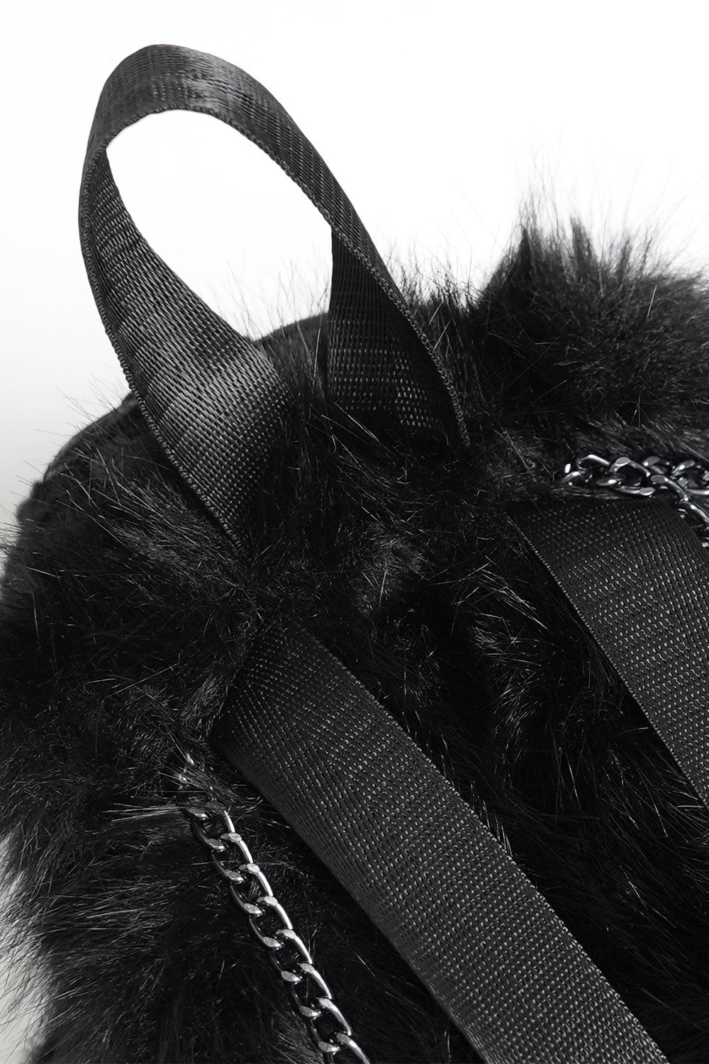 Furry spider backpack with handle and adjustable straps