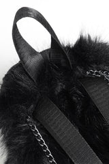 Furry spider backpack with handle and adjustable straps