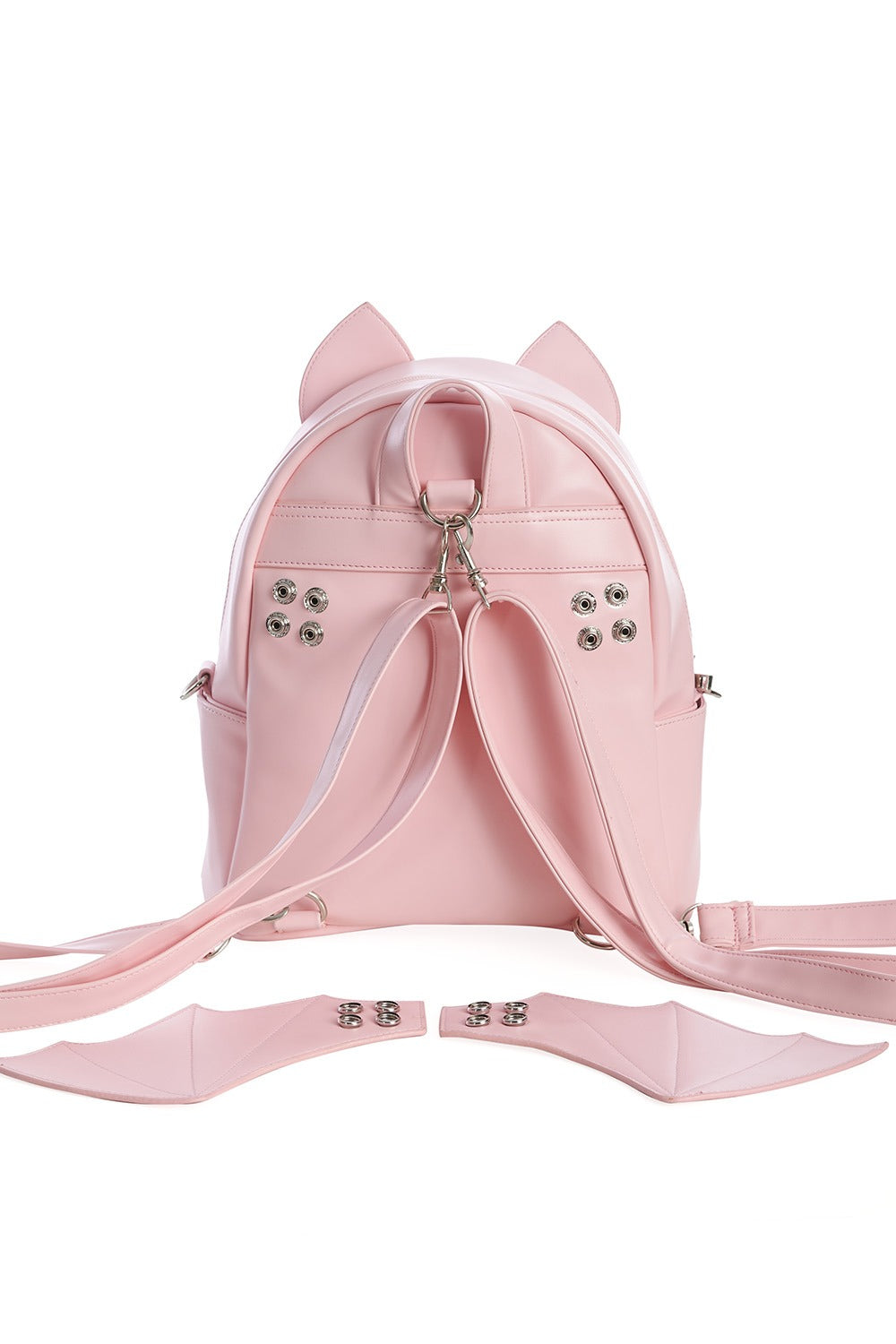 Mochila con alas de murciélago de estilo gótico pastel [ROSA
