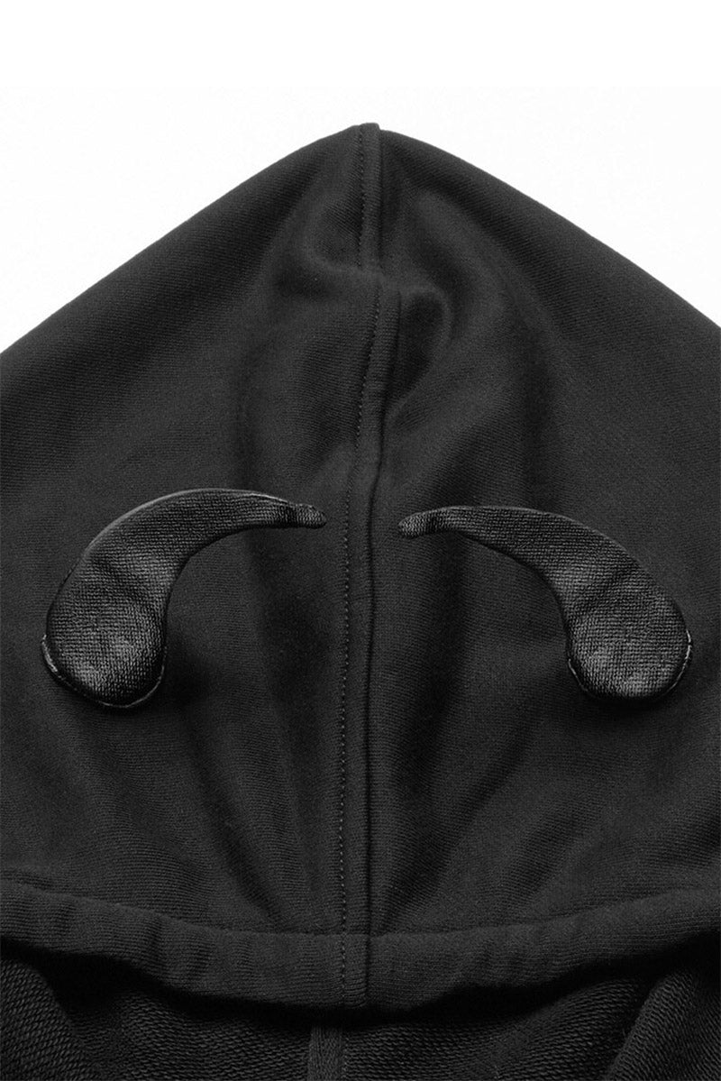 Bad Banshee Horns Cropped Hoodie - womens outerwear - VampireFreaks - Punk Rave