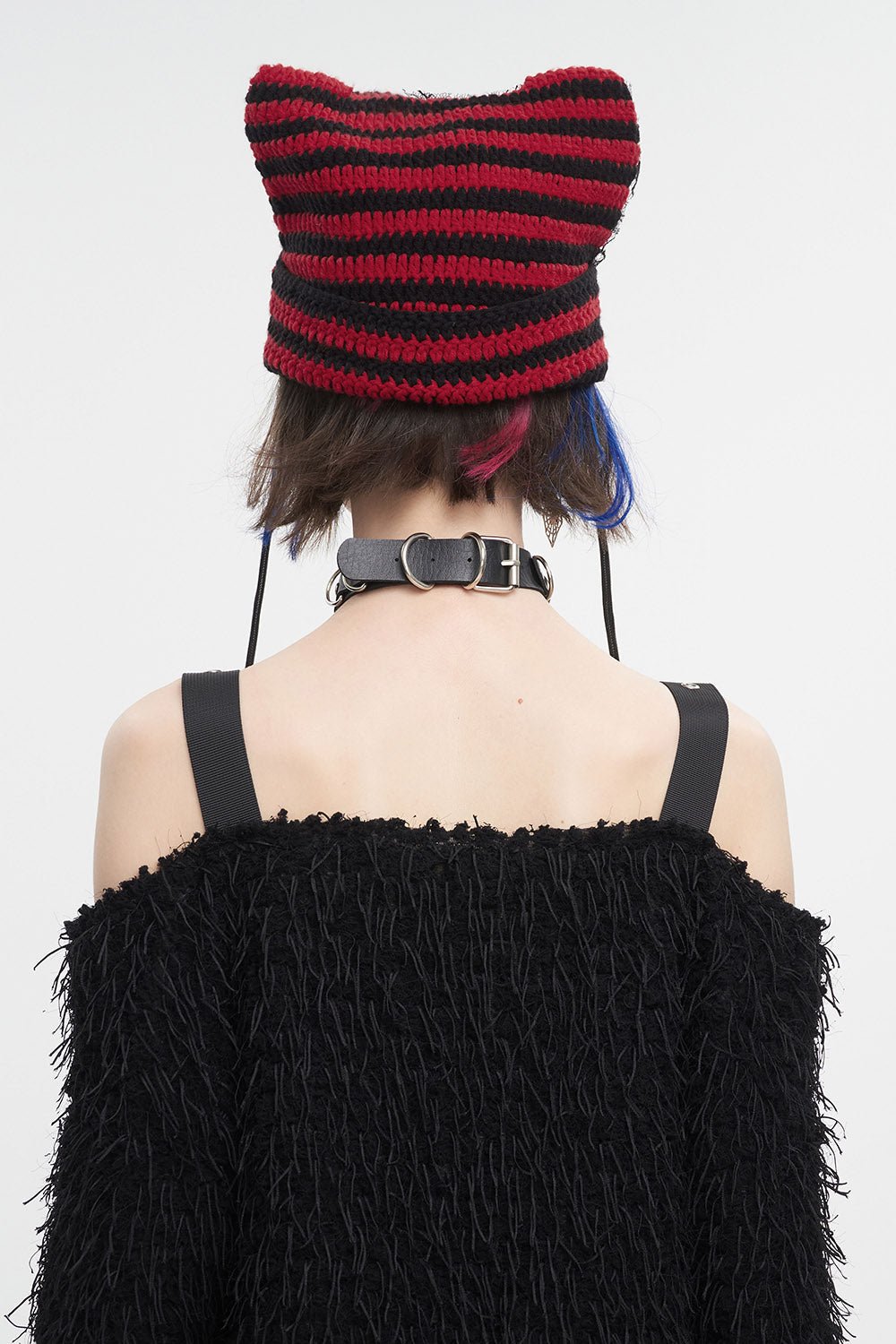 Bad Cat Beanie [BLACK/RED] - hats & scarves & headwear - VampireFreaks - Devil Fashion