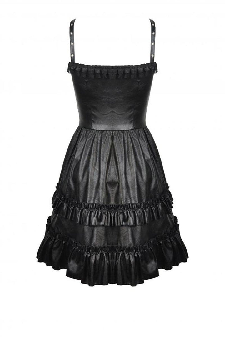 Bad Girl Ruffle Leather Dress - dresses - VampireFreaks - Dark In Love