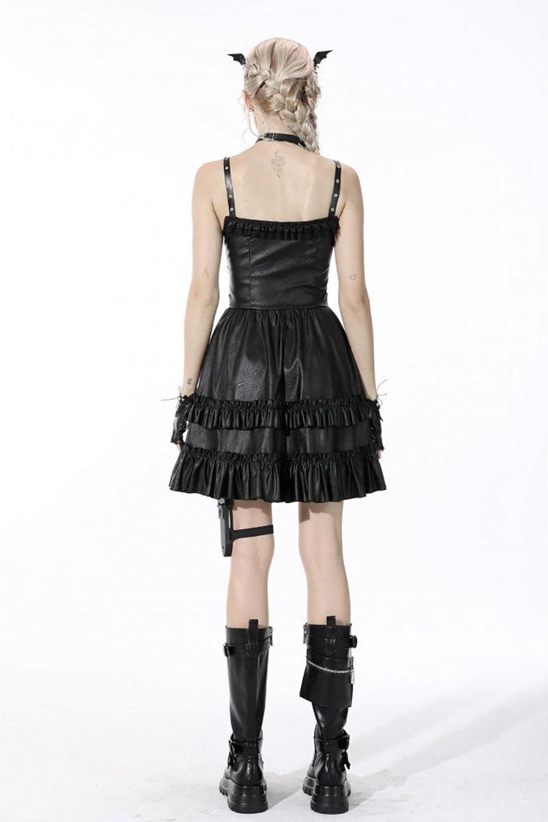 Bad Girl Ruffle Leather Dress - dresses - VampireFreaks - Dark In Love