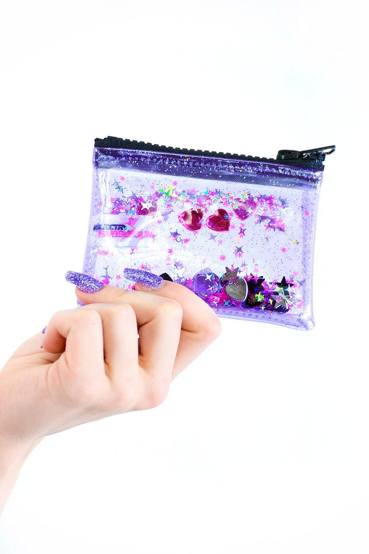 Badazzled Liquid Glitter Coin Purse - bags & wallets - VampireFreaks - Electric Bubblegum