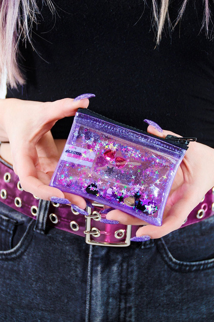 Badazzled Liquid Glitter Coin Purse - bags & wallets - VampireFreaks - Electric Bubblegum