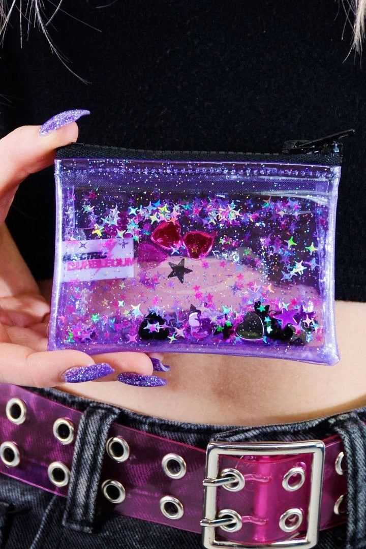 Badazzled Liquid Glitter Coin Purse - bags & wallets - VampireFreaks - Electric Bubblegum