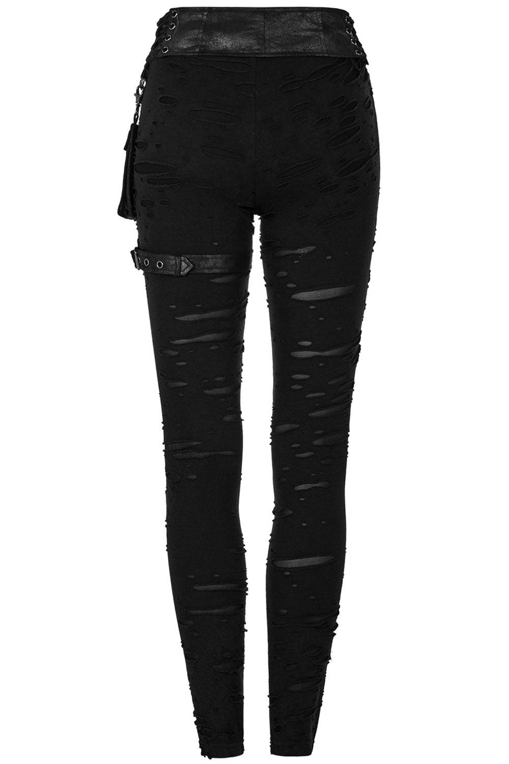 Badlands Distressed Leggings - womens bottoms - VampireFreaks - Punk Rave