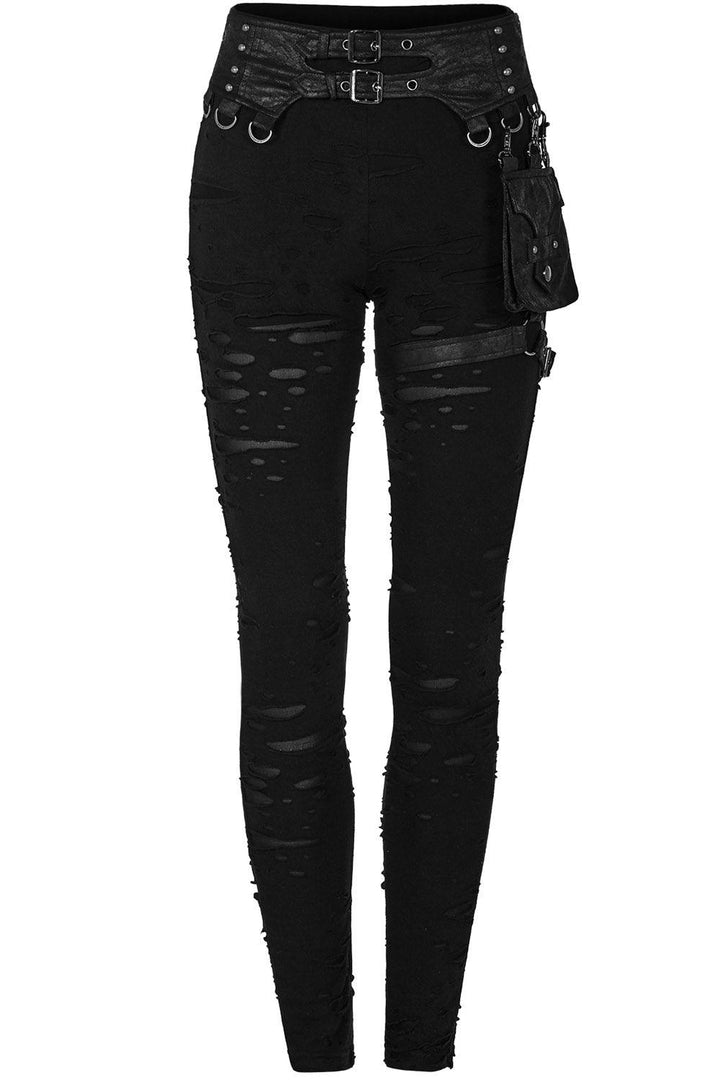 Badlands Distressed Leggings - womens bottoms - VampireFreaks - Punk Rave