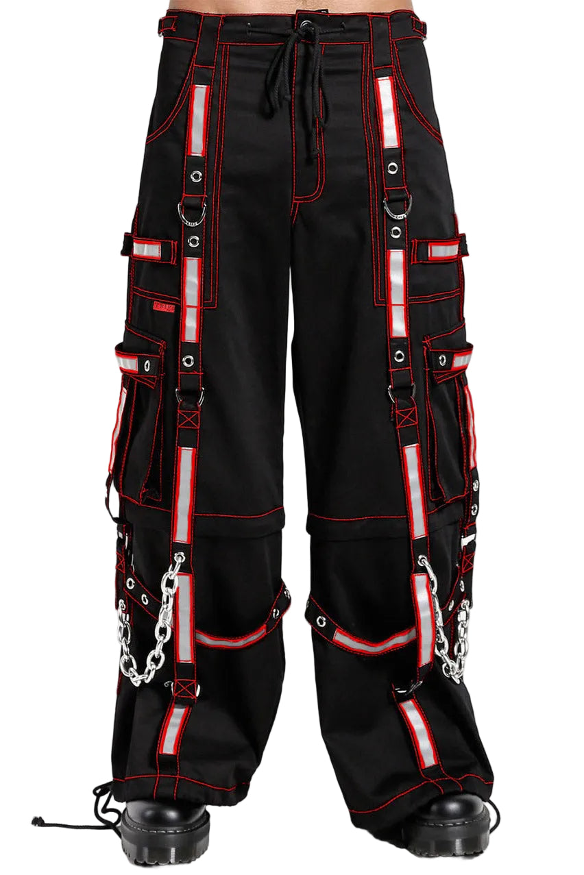 mens baggy black and red pants