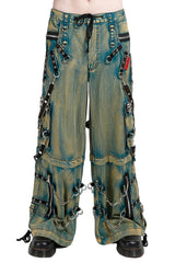 mens distressed denim cargo pants