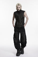 mens distressed black baggy pants